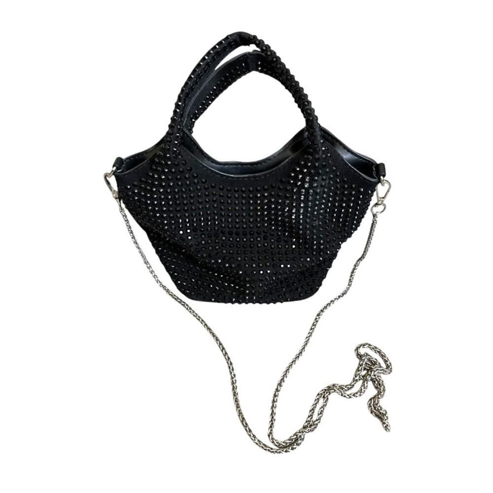 Kayla + Ava Rhinestone Top Handle Clutch Evening Bag Date Night NYE